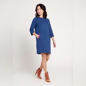 Betabrand Dress Womens Large Blue Half Day Shift Dress Business Casual Mature